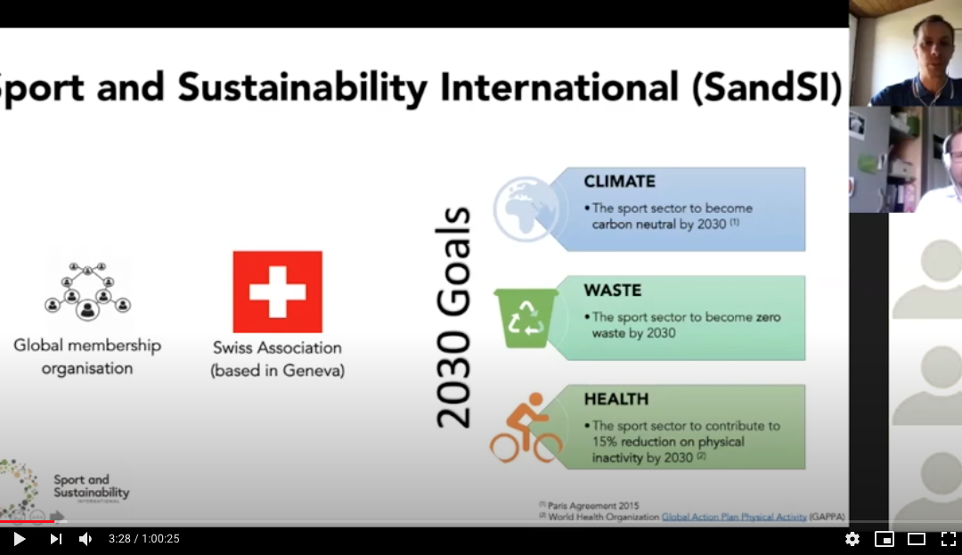 SDG Sport Lab Webinar hosted by SandSI-Sport and Sustainability International